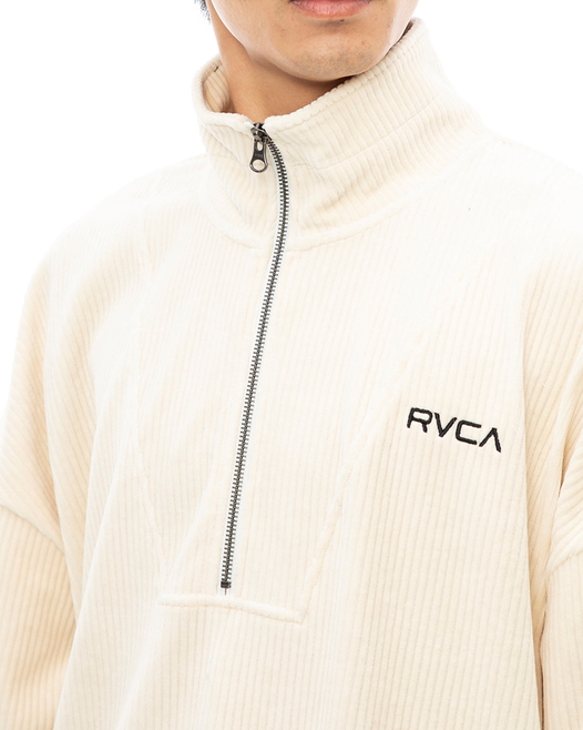 RVCA メンズ CORD HALF ZIP TOP トレーナー【2023年秋冬モデル】｜MENS