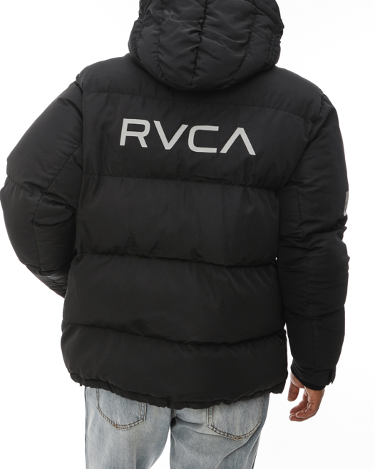 RVCA PUFFA JACKET パフジャケット レッド Mサイズ ビックロゴジャケット/アウター