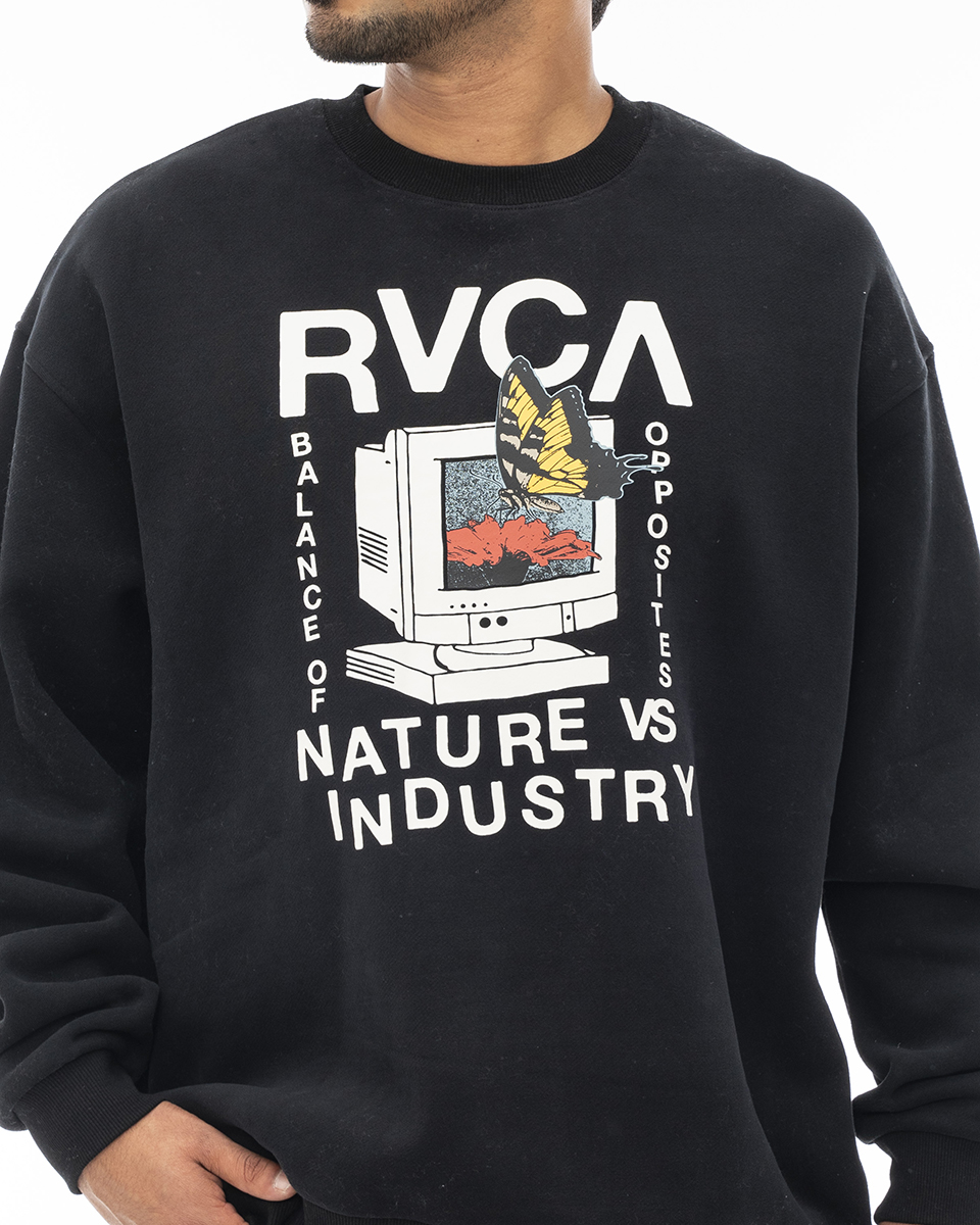 オンライン限定】RVCA メンズ DIAL UO CREW トレーナー【2023年秋冬