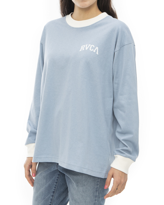 OUTLETタイムセール】RVCA レディース ARCHED RVCA LONG SLEECE RINGER
