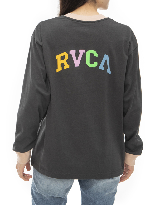 OUTLET】RVCA レディース ARCHED RVCA LONG SLEECE RINGER TEE ロング